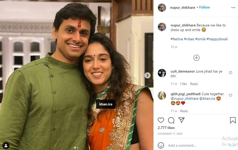Nupur Shikhare: Wiki, Age, Wife, Height, Caste, Family, Biography & More 12 Nupur Shikhare and Ira Khan celebrated Diwali together