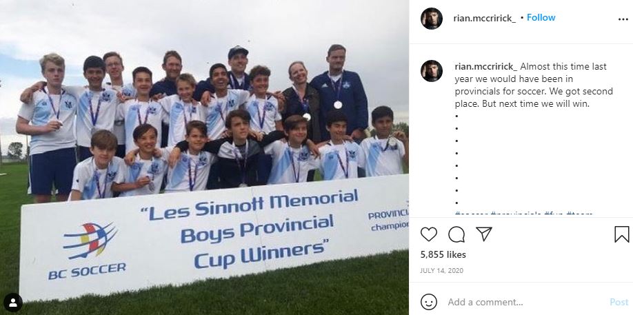 Rian McCririck: Wiki, Height, Age, Girlfriend, Net worth, Family, Biography & More 14 Rian McCririck got second position at his high school soccer championship