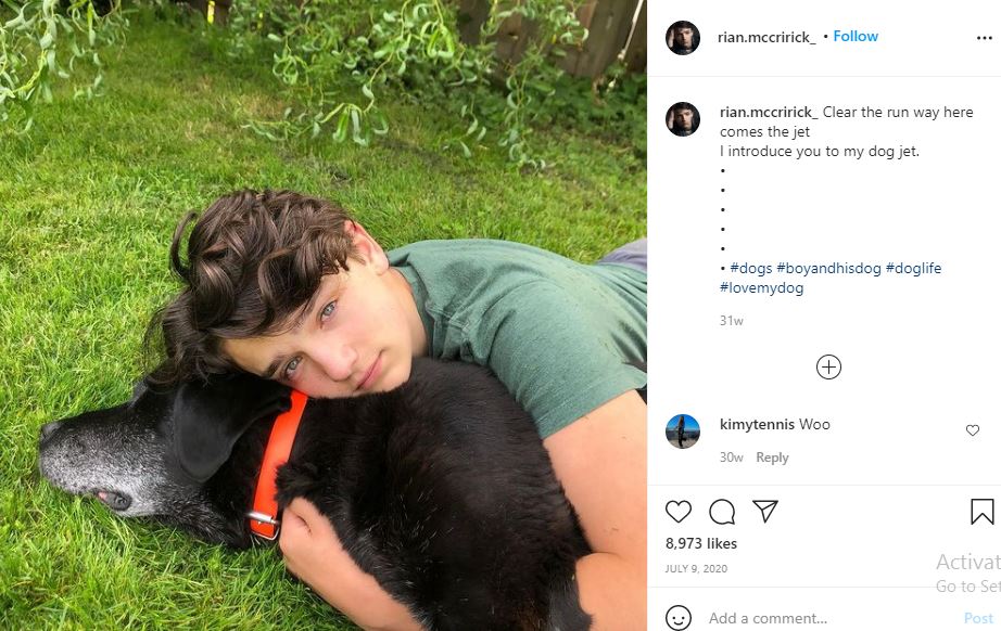 Rian McCririck: Wiki, Height, Age, Girlfriend, Net worth, Family, Biography & More 17 Rian McCririck with his pet dog Jet