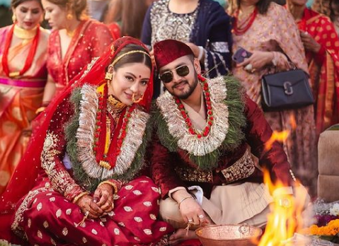 Shweta Khadka with Husband Bijayendra Singh Rawat