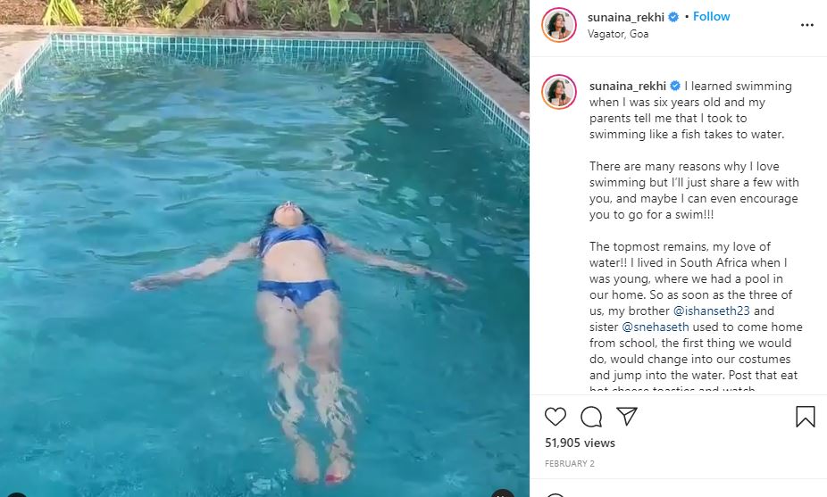 Sunaina Rekhi knows Swimming