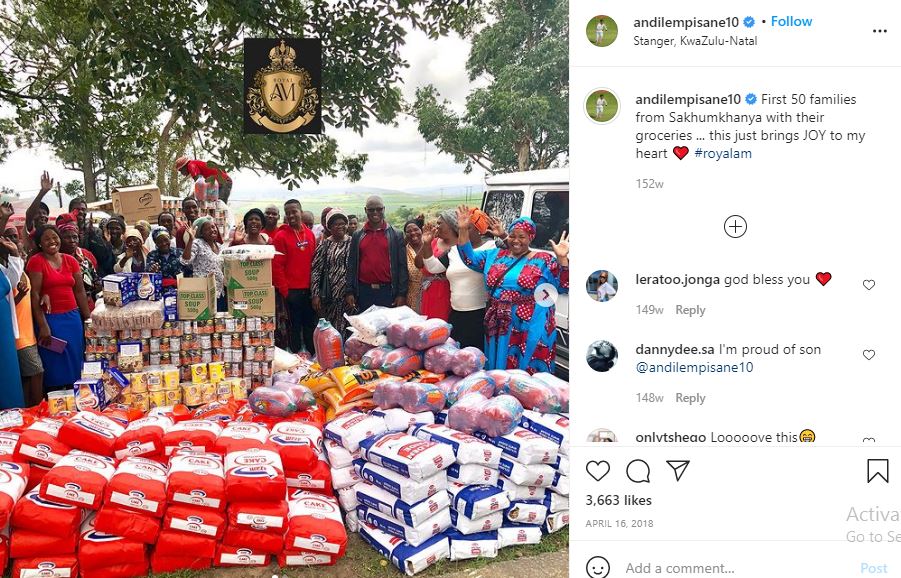 Andile Mpisane - Wiki, Age, Girlfriend, Net worth, Biography & More 29 Andile Mpisane distribute groceries to the people