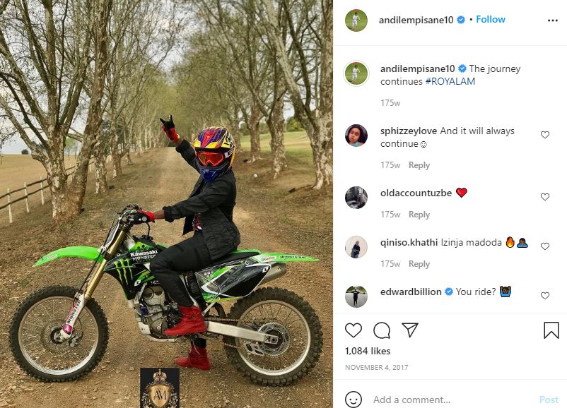 Andile Mpisane - Wiki, Age, Girlfriend, Net worth, Biography & More 32 Andile Mpisane loves dirt biking