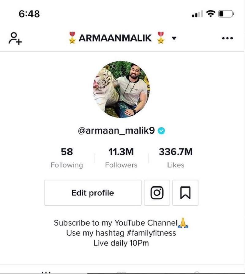 Armaan Malik (Tiktok Star) Wiki, Age, Wife, Family, Height, Biography & More 3 Armaan Malik TikTok account
