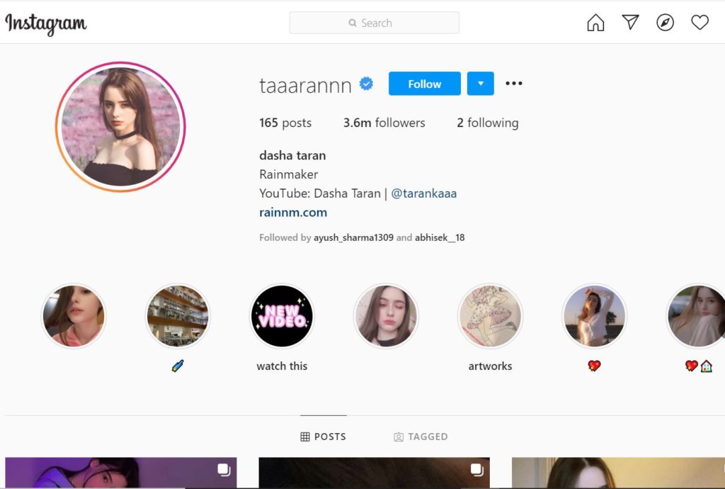 Dasha Taran Wiki, Height, Age, Boyfriend, Family, Biography & More 11 Dasha Taran official Instagram account
