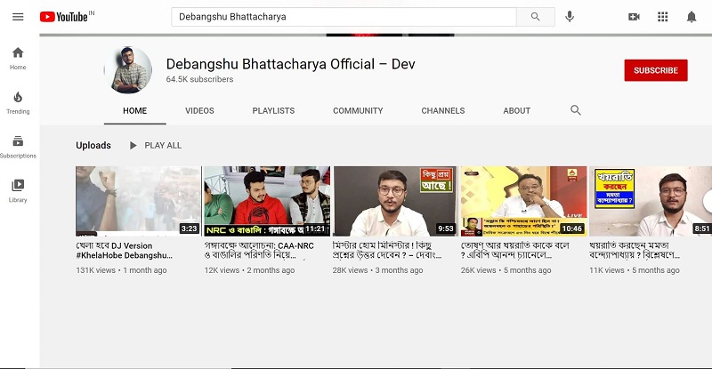 Debangshu Bhattacharya (TMC) Wiki, Age, Family, Education, Biography & More 14 Debangshu Bhattacharya YouTube account