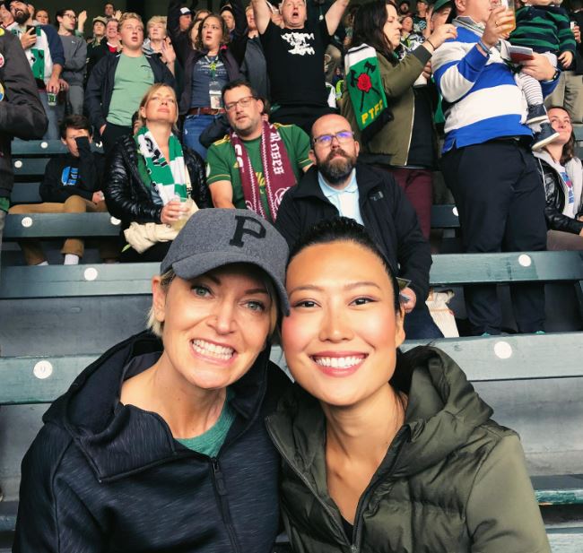 Eileen Park with her bestie