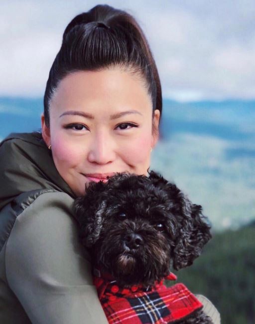 Eileen Park with her pet dog