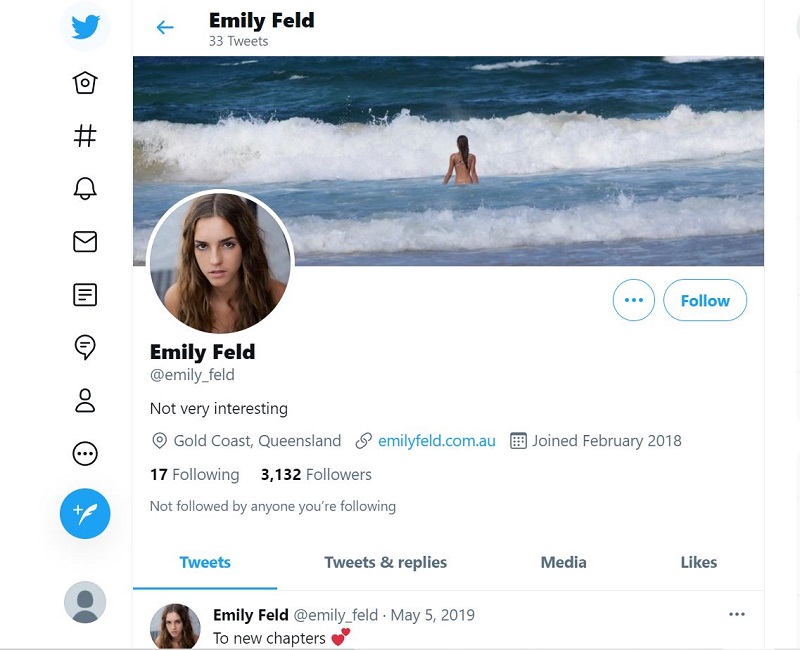 Emily Feld Twitter account
