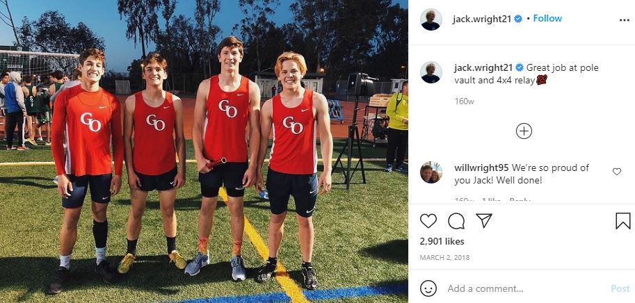 Jack Wright Wiki, Height, Age, Girlfriend, Family, Biography & More 13 Jack Wright with his pole vault team