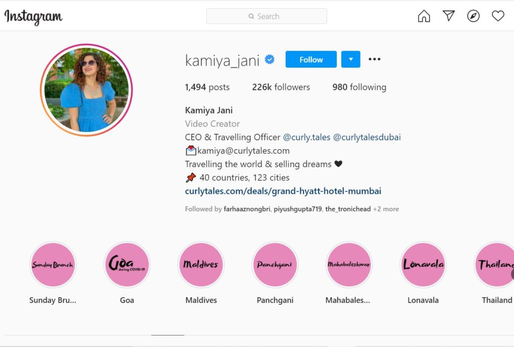Kamiya Jani: Bio, Height, Age, Husband, Family, Wiki & More 30 Kamiya Jani Instagram account