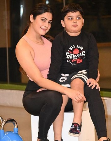 Kritika Malik with her son Chirayu Malik