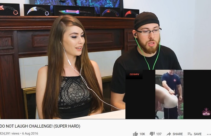 Leah Ashe - Bio, Height, Age, Boyfriend, Family, Wiki & More 14 Leah Ashe doing Try Not To Laugh Challenge with her ex-boyfriend Garrett Sutton