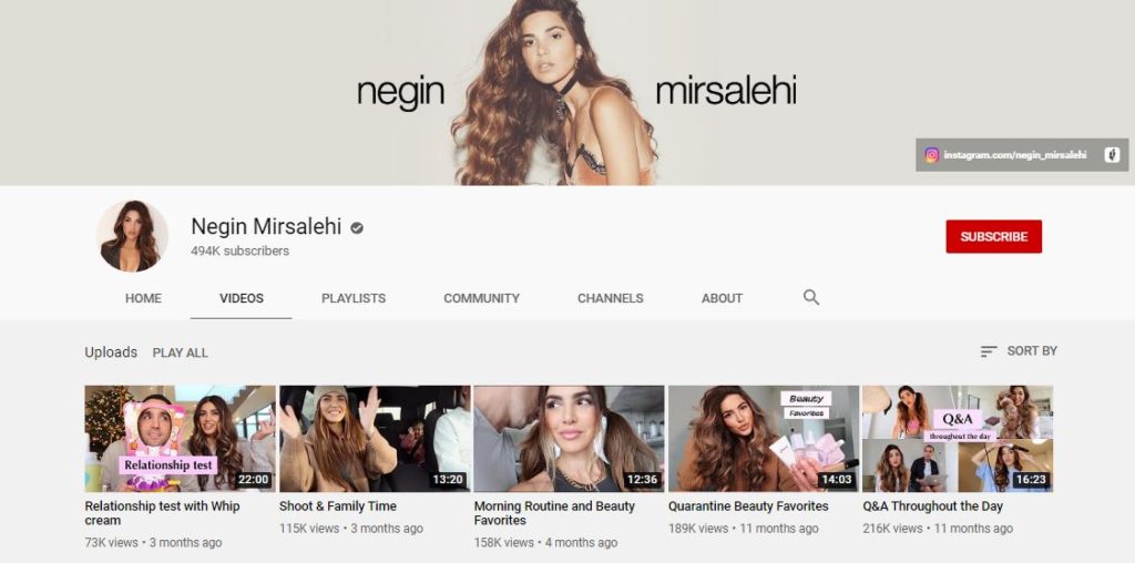 Negin Mirsalehi Wiki, Height, Age, Husband, Net worth, Biography & More 15 Negin Mirsalehi Youtube channel