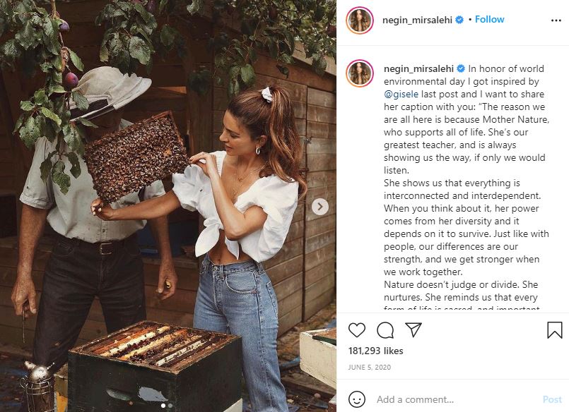 Negin Mirsalehi Wiki, Height, Age, Husband, Net worth, Biography & More 19 Negin Mirsalehi likes bee keeping