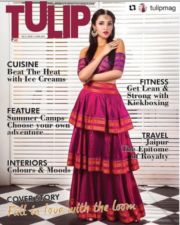 Neha Shetty is on the cover of Tulip magazine.