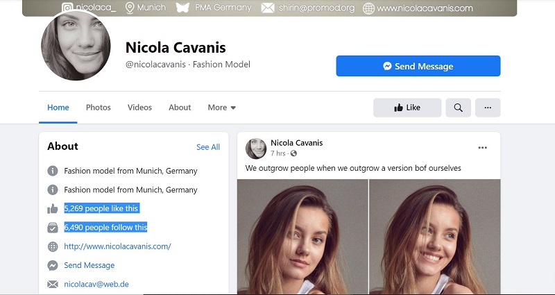 Nicola Cavanis Wiki, Height, Age, Boyfriend, Family, Biography & More 27 Nicola Cavanis Facebook account