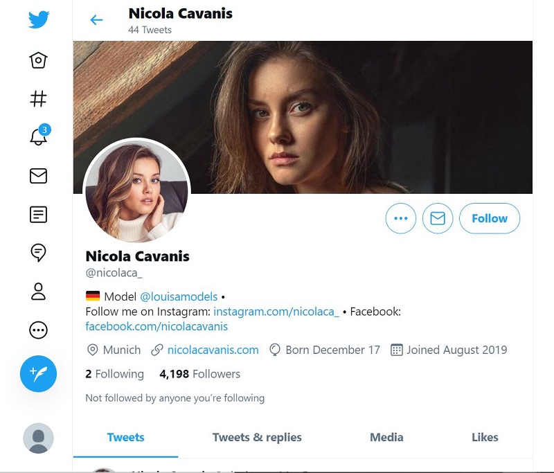 Nicola Cavanis Wiki, Height, Age, Boyfriend, Family, Biography & More 25 Nicola Cavanis Twitter account