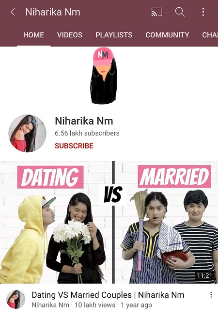 Niharika Nm Wiki, Height, Age, Boyfriend, Net worth, Biography & More 12 Niharika Nm has 6.56 Lakh subscribers on YouTube