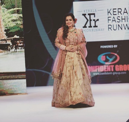 Remya Panicker walks the Kerala Fashion Runway