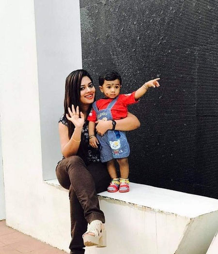 Remya Panicker with her nephew Aarush