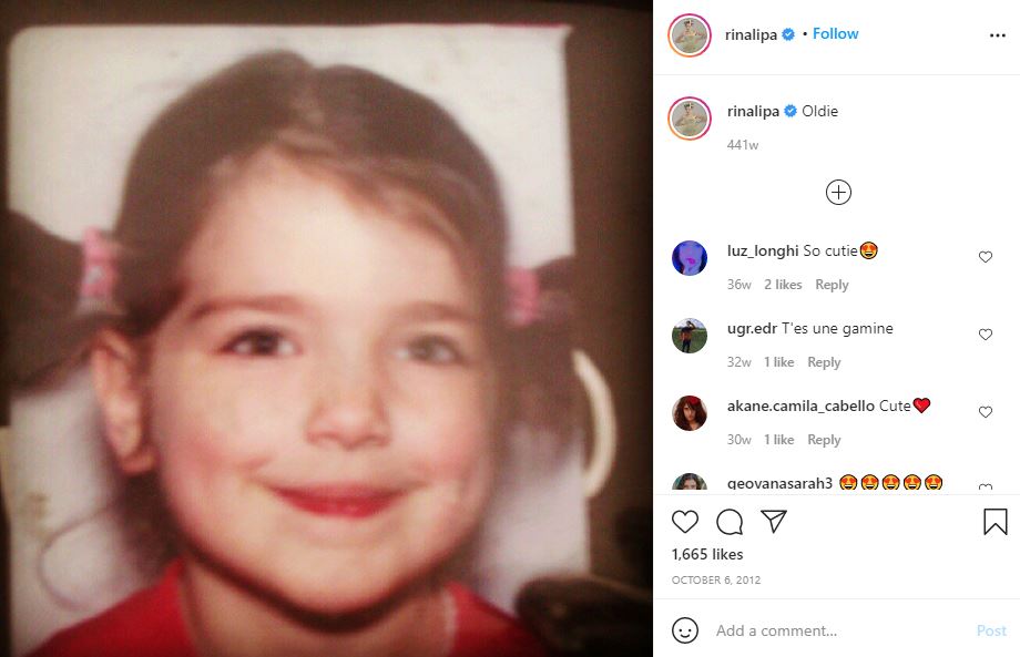 Rina Lipa first Instagram post