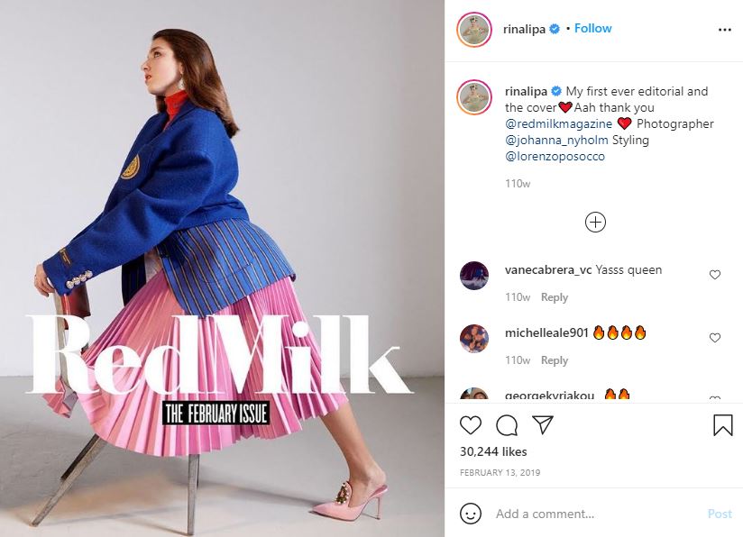 Rina Lipa first cover of RedMilk magazine