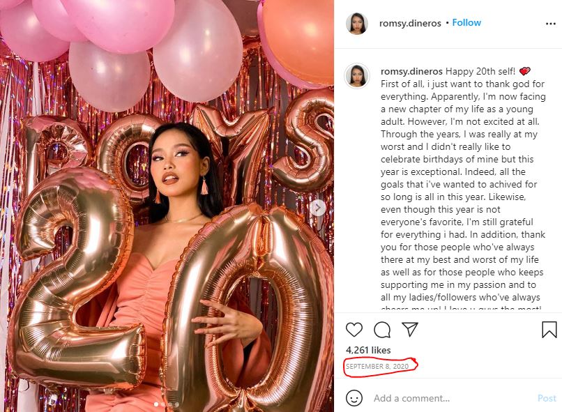 Romsy Dineros Wiki, Age, Height, Boyfriend, Family, Biography & More 4 Romsy Dineros on her 20th birthday