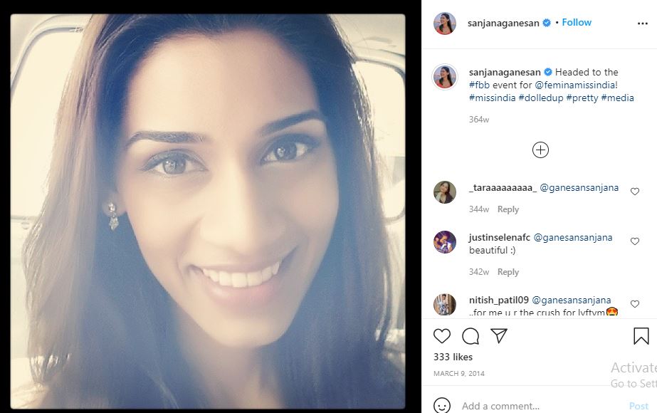 Sanjana Ganesan Wiki, Age, Husband, Height, Family, Biography & More 26 Sanjana Ganesan first IG post