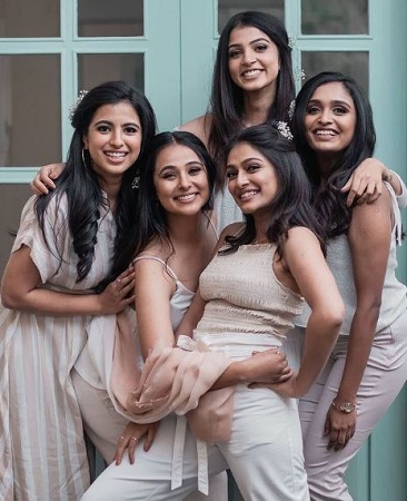 Sastika Rajendran and her friends
