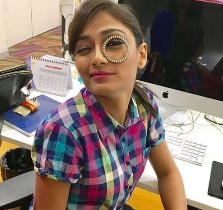 Sastika Rajendran at her workplace