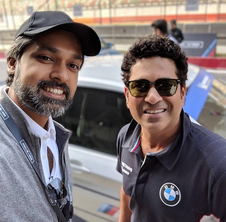 Shiladitya Mukhopadhyaya with Sachin Tendulkar