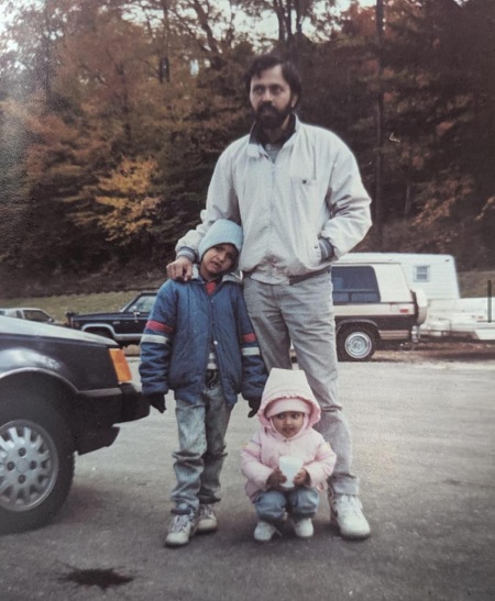Shiladitya Mukhopadhyaya with his Father and Sister in his childhood