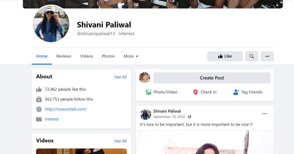 Shivani Paliwal Wiki, Height, Age, Boyfriend, Family, Biography & More 27 Shivani Paliwal Facebook account