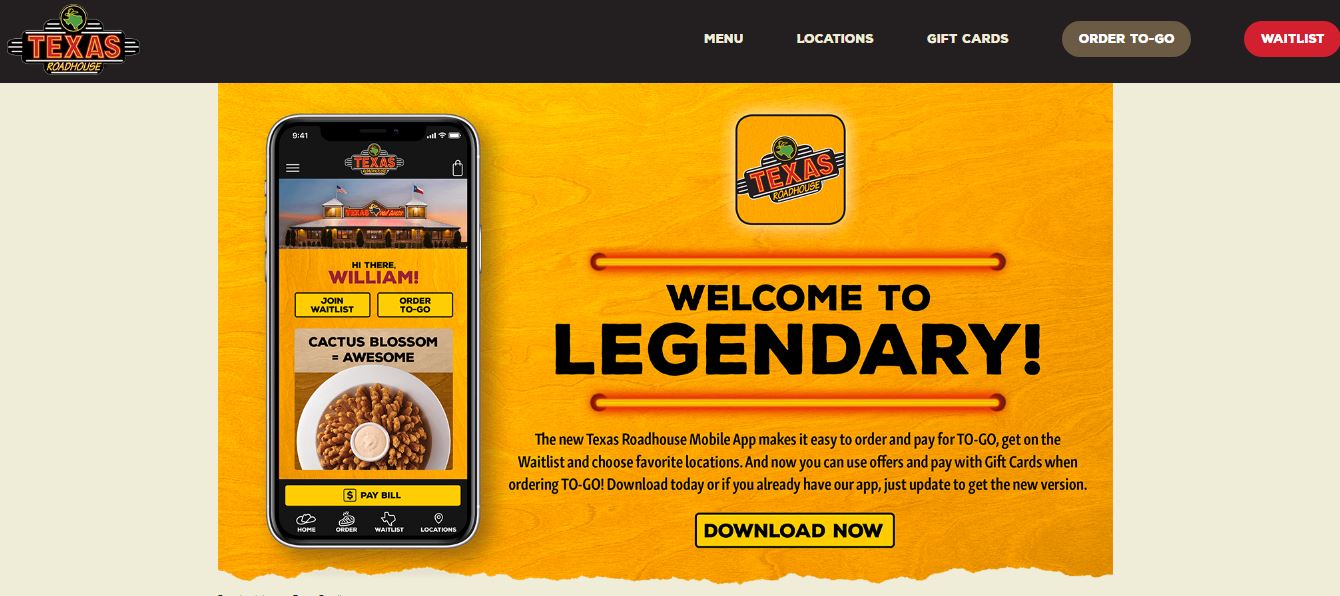 Texas Roadhouse official website