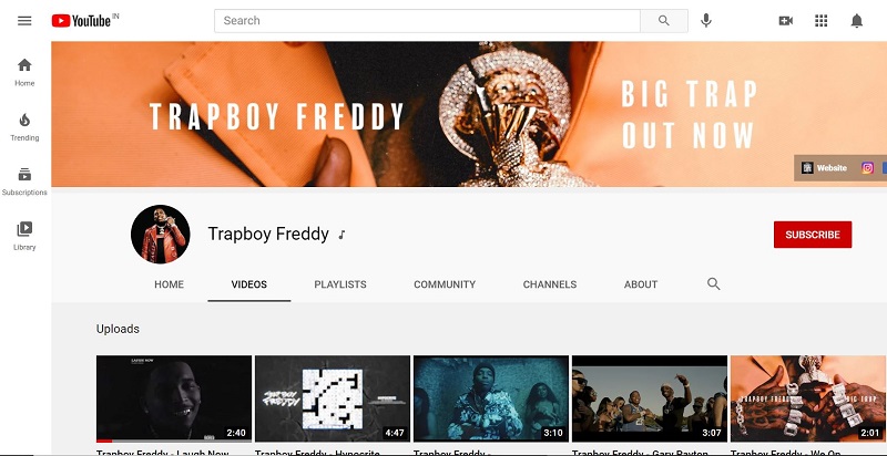 Trapboy Freddy YouTube channel