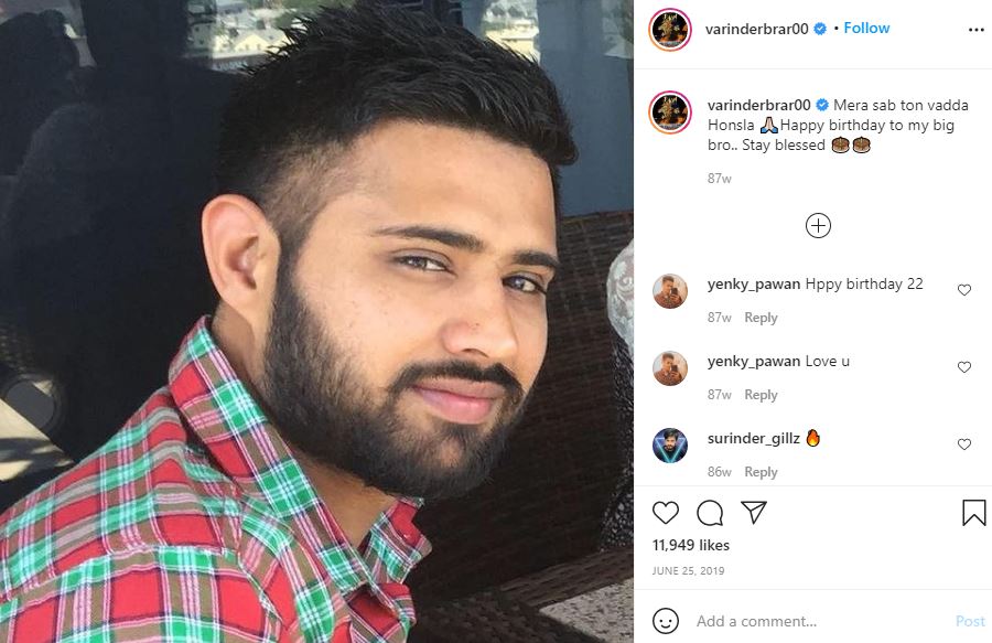 Varinder Brar Wiki, Height, Age, Wife, Family, Songs, Biography & More 6 Varinder Brar Brother
