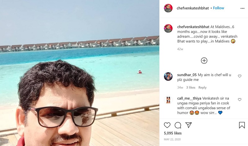 Venkatesh Bhat (Chef) wiki, Age, Wife, Net worth, Family, Biography & More 15 Venkatesh Bhat Instagram debut post
