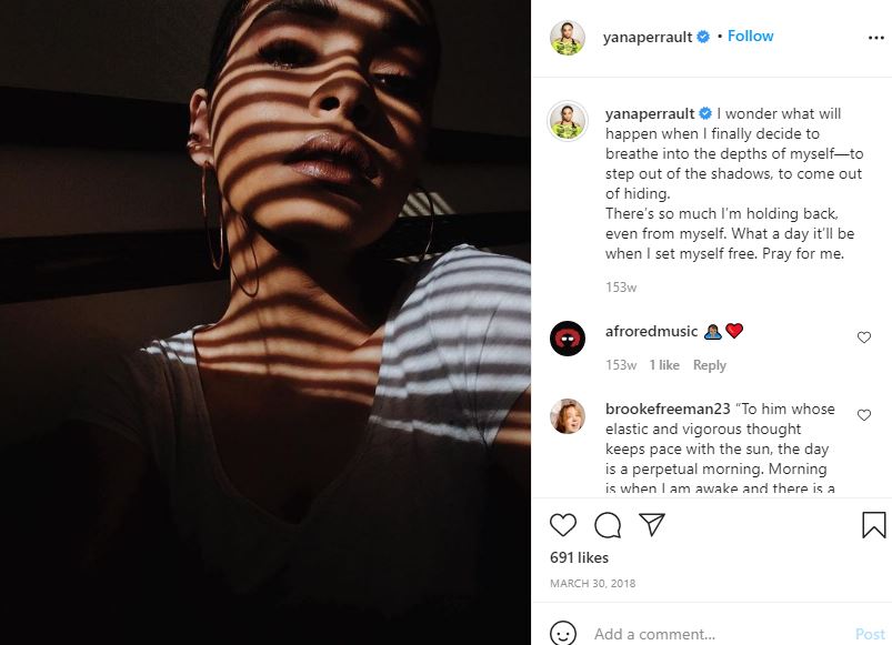 Yana Perrault: Bio, Height, Age, Boyfriend, Family, Wiki & More 23 Yana Perrault first IG post