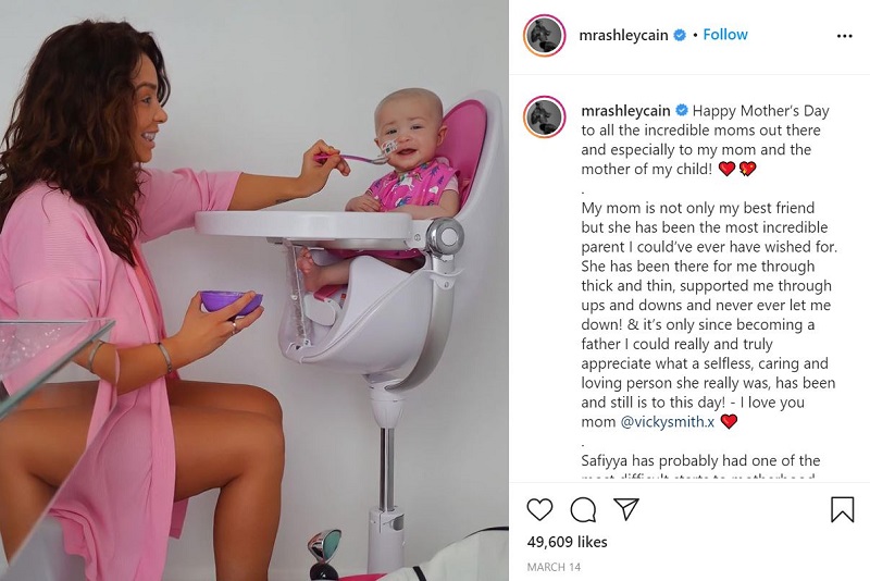 Azaylia Diamond (Ashley Cain's Daughter) Wiki, Age, Photos, Birthday, Family, Biography & More 15 Azaylia Diamond's father Ashley Cain wished her mother Safiyya Vorajee on Mother's day