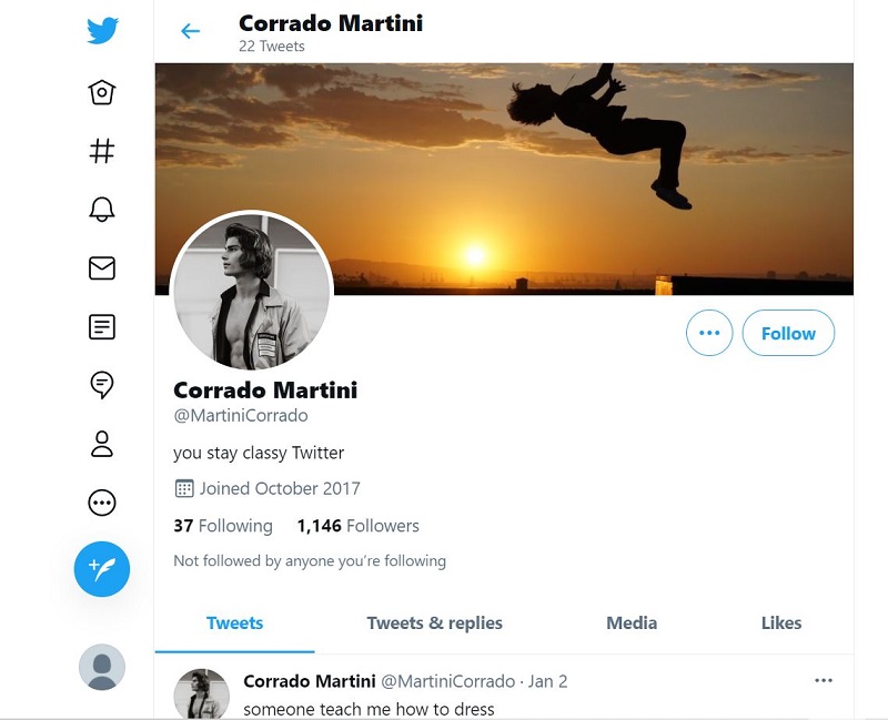 Corrado Martini Wiki | Height, Age, Girlfriend, Family, Biography & More 28 Corrado Martini Twitter account