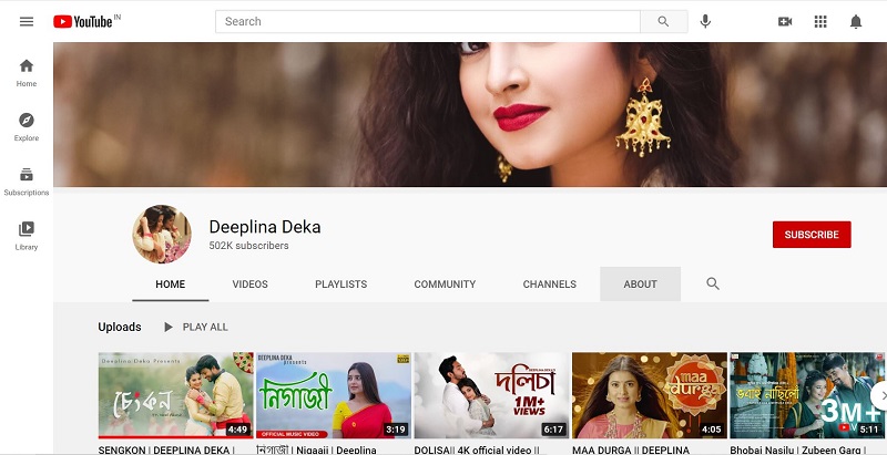 Deeplina Deka YouTube channel