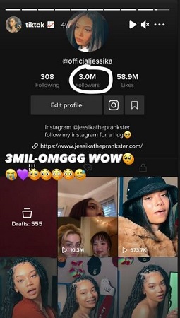 Jessika The Prankster Wiki | Height, Age, Boyfriend, Family, Biography & More 11 Jessika has over 3 million fans on TikTok.