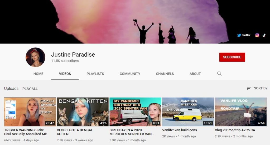 Justine Paradise Wiki | Height, Age, Boyfriend, Family, Biography & More 13 Justine Paradise Youtube channel