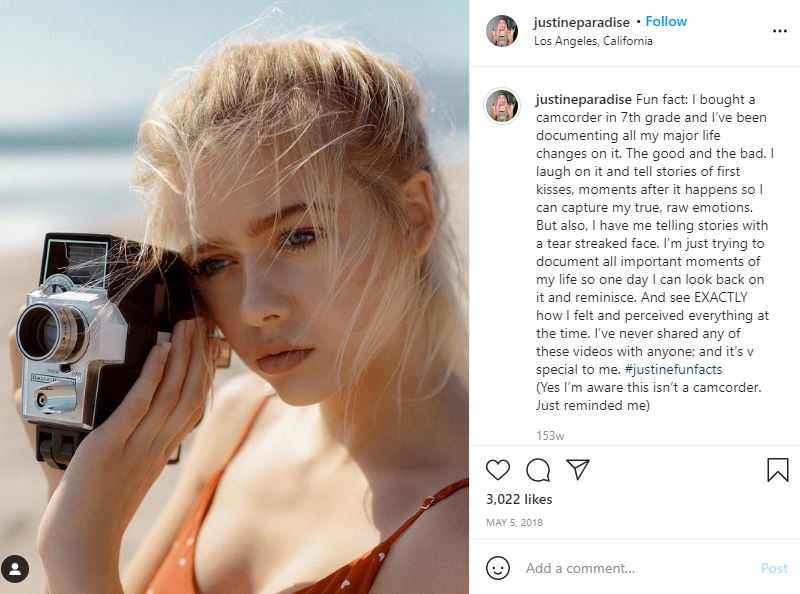 Justine Paradise Wiki | Height, Age, Boyfriend, Family, Biography & More 4 Justine Paradise likes photography