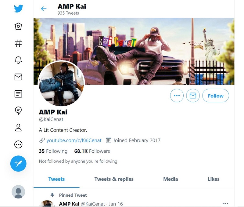 Kai Cenat Wiki | Height, Age, Net worth, Girlfriend, Family, Biography & More 21 Kai Cenat Twitter account