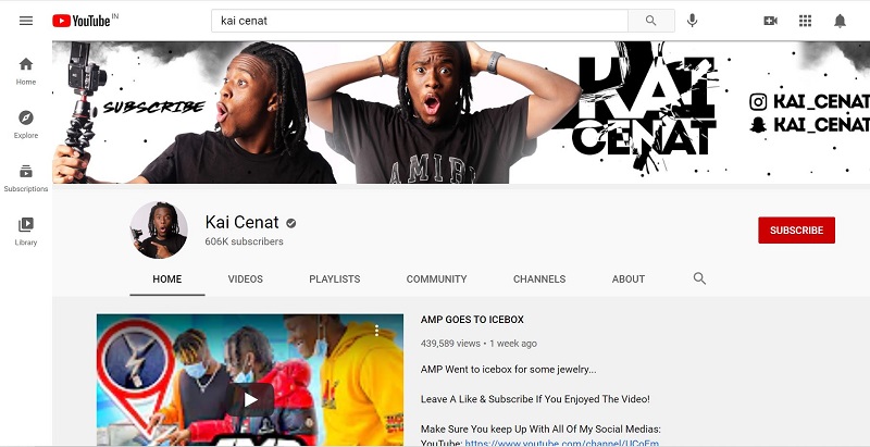 Kai Cenat Wiki | Height, Age, Net worth, Girlfriend, Family, Biography & More 10 Kai Cenat YouTube channel