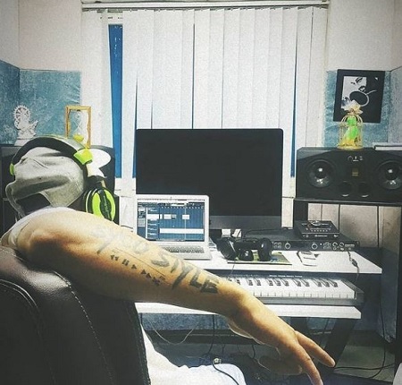 Khan Bhaini in music studio