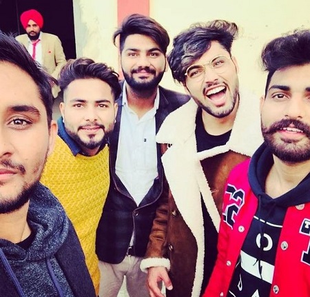 Khan Bhaini with his friends