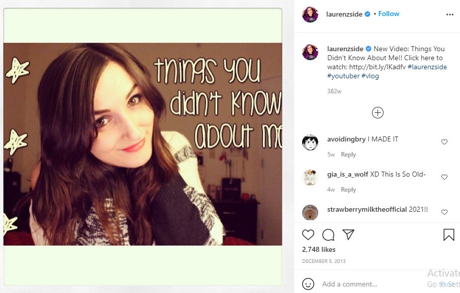 LaurenzSide Wiki, Height, Age, Husband, Family, Biography & More 24 LaurenzSide first IG post